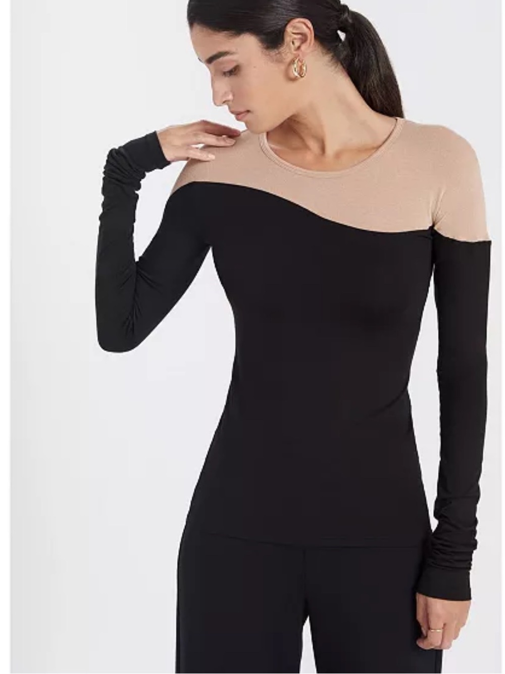 Marcella NYC Camilla Top in Black Beige size Small $135